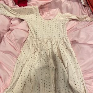 Alice & James cream polka dot dress 3 quarter sleeves